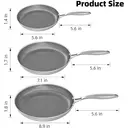 COOKER KING Stainless Steel Pans Set of 3 (8+10+12 Inch), Nonstick Frying Pans, Induction Pan Set, Chef's Pan, Skillets Dishwasher & Oven Safe, Stay-Cool Handles, Compatible with All Cooktops image 5
