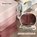 HOMCOM 6 Drawers Plastic Storage Units, 3 Tier Kids Storage Units, Children Toy Chest for Nursery, Playroom, Bedroom, Pink image 4