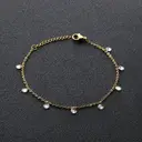 Cubic Zirconia Station Bracelet, 18K PVD Gold Plated Stainless Steel, 4mm Charms image 2