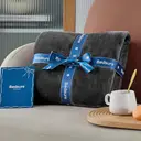 Bedsure Flannel Blanket - Solid Grey, Black, 150x200cm, 1 pc, 100% Polyester image 3