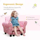 HOMCOM Toddler Chair Children's Armchairs Wood Frame w/ Footrest Anti-Slip Legs High Back Arms for Bedroom Playroom Cute Clou image 6