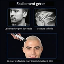 komingdon Tondeuse électrique professionnelle avec écran LED, rechargeable par USB, coupe précis pour cheveux et barbe des hommes, peigne de restriction inclus, idéal pour la maison, cadeau parfait pour la fête des pères ou les fêtes, argent image 1