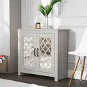 Galano Millicent 12 Pairs Shoe Cabinet - 2 Door Modern Storage Cabinet - Standing Organiser for Home - Office - 34D x 78.6W x 76.8H centimetres - Dusty Grey Oak image 3