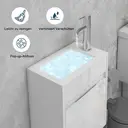 UEV Waschbecken mit Unterschrank, 40,6 cm, Gästetoiletten-Waschbecken, Waschbecken mit Unterschrank, Hängewaschbecken, Badezimmermöbel-Set für Badezimmer, Weiß image 4