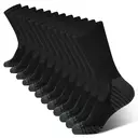 BAMBOO COOL Men's Crew Socks Athletic Running Sports Socks, Cushioned Moisture Wicking, Breathable Arch Support L (6 Pack) image 0