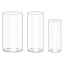 Yuejia Lot de 3 vases cylindriques en acrylique transparent - 25 cm/20 cm image 0