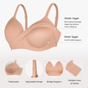 Feelingirl Wireless Small Boobs Push-Up Seamless Comfort Full Coverage Multiple Styles Bra for Women M White, Couple Gift Perfect Gift image 1