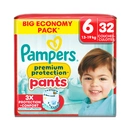 Pampers Premium Protection Pants, Taille 6, 32 couches-culottes image 1