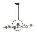 Homary Modern Linear 10-Light Black Island Pendant Light for Kitchen & Dining Room image 0