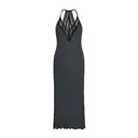 IZURIA lace v-neck dark grey suspender dress  S image 0