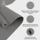 Miss Lulu Good Nite Yoga Mat Exercise Mats Workout Pilates Fitness Mat for Women Men Non-Slip Thick 10mm High Density Gymnastics Mats with Carry Strap Tpe 183 x 61 x 1cm (Green/Black) Grey image 2