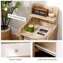 HOMCOM Bedside Table, Bedside Cabinet with Drawer, Modern Side Table with Shelf for Bedroom, Living Room, Natural Wood Effect image 4