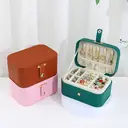 JORDAN&JUDY Multi-Layer Jewelry Box Small Earring Box Ring Storage Box Necklace Box Earring Jewelry Case - 2 Layer Pink image 8