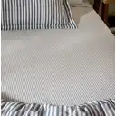 Yard Fitted Sheet Hebden Narrow Stripe 100% Cotton Navy Super King image 1