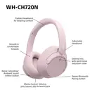 Sony WH-CH720N Noise-Cancelling Over-Ear Headphones (Pink) image 8