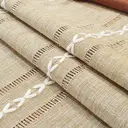 Nappe Rustique Rectangulaire en Coton et Lin Texturé avec Franges, Motif Rayé Brodé Style Maison de Campagne pour Cuisine et Salle à Manger, 140x230cm, Jaune Clair image 5