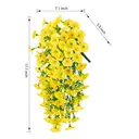 Yuejia Lot de 4 bouquets suspendus de fleurs artificielles en soie liseron jaune - 75 cm image 2