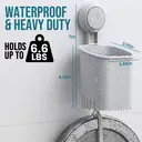 TAILI Porte-brosse à dents à ventouse lot de 2, ventouse puissante pour dentifrice et brosse à dents, porte-rasoir de douche auto-égouttant, porte-brosse à dents de douche mural, support de vaisselle de cuisine, Gris image 2