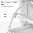 HOMCOM Hallway Furniture Set with Shoe Storage Cabinet and 6 Hooks Coat Rack, Hallway Storage Unit with Mirror, Drawer and Adjustable Shelf, White image 5