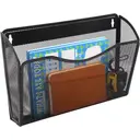 Senhoglb Porte-documents mural en maille, 3 compartiments, format A4 paysage, Noir, Offre Nouvel An, Cadeaux phares image 2