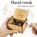 Alphynix 1pc "To My Mom" Music Box, Hand-Cranked Wooden Keepsake with Heartfelt Thank You Message, Emotional Gift for Mother from Daughter image 2