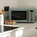 Haden Dorchester Solo Microwave - 20L, 800W, Sage Green, Wooden Effect Finish, LED Display, 5 Power Levels image 3
