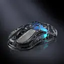 GravaStar Mercury M2 Transparent - Wireless Gaming Mouse, 26,000 DPl, 79g Ultralight, PAW3395, 5 RGB Modes, 5 Buttons, Tri-Mode (2.4GHz/Bluetooth/Cable) for PC & Mac - Transparent Black image 3