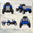 HOMCOM Kids Electric Car, 12V Electric Ride on Tractor and Trailer with Detachable Trailer Remote Control, USB, Horn, Lights, image 2