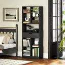 HOMCOM Tall Bookshelf with Drawer, Freestanding Bookcase with Open Shelves, Shelving Unit, Display Rack for Bedroom, Living Room, Home Office, Black image 6