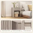 HOMCOM Modern Bedside Table Set of 2, Bedside Cabinet with Drawer and Open Shelf, Side End Table, Nightstand for Bedroom, Oak image 5