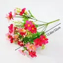 Yuejia 4Pcs 12.6in/32cmArtificial Chrysanthemum Flowers Fake Bouquet Without Vase for Office Family Party Home Wedding Decorations,High-end Artificial Flowers Faux Floral Daisy Bouquet Pack for Decor(rose red) image 7
