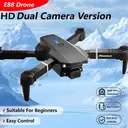 FACEGLE E88 Drohne mit optischer Stabilisierung und barometrischem Druck, leichtem faltbarem Gehäuse, Front-LED-Licht, 360° automatischer Rolle - ideal für Anfänger (FPV Mini-Drohne FPV) (Schwarz) image 1