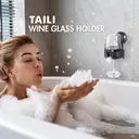TAILI Support de verre à vin à ventouse pour douche, porte-gobelet de bain mural amovible pour bière, vin, boissons, à apprécier dans le spa, salle de bain, cuisine, etc. Noir image 1