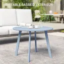 Outsunny Petite table basse ronde, table d'appoint avec patins antidérapants, cadre en métal, pour jardin, balcon, terrasse, salon, Ø 70 x 42 cm, bleu image 7