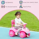 AIYAPLAY Ride on Car, Push Along Toy, Toddler Car Foot to Floor with Under Seat Storage, Anti-Over-Backwards Device, Horn, Music, Light, for 18-36 Months, Pink image 1