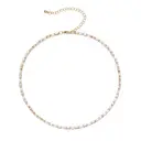 Ever Faith Brown Cubic Zirconia Thin Tennis Choker Necklaces image 1