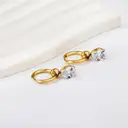 18K Gold Plated Teardrop Crystal Hoop Earrings, Pear Cut Cubic Zirconia Dangle Huggies image 2