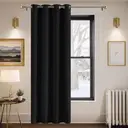 PONY DANCE Blackout Curtain with Eyelet, 1 Panel W132 x L210 cm(W52 x L84 inch), Black image 0