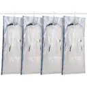 TAILI Hanging Vacuum Storage Sealer Space Saver Bags for Clothes, Suits, Coats or Jackets, Closet Organizer, 4 Pack Jumbo Blue image 0