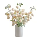 Yuejia Lot de 3 bouquets de fleurs artificielles en soie campanule champagne - 84 cm image 9