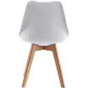 mcc direct Set of 2 Dining Chairs Wooden Legs Soft Cushion Pad Stylish Deluxe Retro Lounge Dining Office EVA (White) image 5