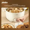 Plodon Marmite électrique 1600 W 7 L, grande capacité, multifonction, tout-en-un, cuve antiadhésive, mijoteuse, pour sauter et mijoter image 5