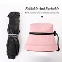 TOP-EX Chapeau de soleil pour femme type seau à large bordure avec trou pour queue de cheval, pliable, idéal pour l'été, voyage, plage et plein air, Rose image 3