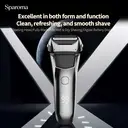 Sparoma Electric Shaver for Men, 360° Floating Dual-Blade System, Wet & Dry Use, Digital Display, Pop-Up Trimmer, Type-C Fast Charging, 80-Min Battery, IPX6 Waterproof,  FK-609 image 1