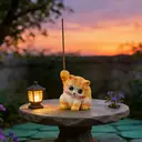 JU7CER 1pc Adorable Kitten-shaped Incense Holder Ceramic Aromatherapy Burner Creative Home Decor Ornamental Piece Home Zen Tea Ceremony Incense Burner Kung Fu Little Yellow Cat - Stick Incense image 5