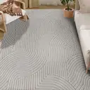 HOMCOM Tapis salon 160 x 120 cm, tapis à poils épais géométrique, moelleux et antidérapant, style moderne, pour salon, chambre à coucher, bureau, gris image 8