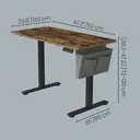Ochama x SONGMICS Height Adjustable Desk, Electric Standing Desk, 120 x 60 cm, 4 Memory Heights, for Home Office, Rustic Brown image 2