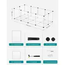 SONGMICS Outdoor-Haltungskasten mit Bodenplatten, Spielbox, Haltungskasten für Meerschweinchen, Hamster, Kaninchen und Igel, aus Kunststoff, 143 x 73 x 46 cm, Weiß, Modell LPC02W image 2