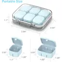 Boîte à Pilules GAONLY 4/6 Compartiments Modulable - Organiseur de Médicaments de Voyage 10 Jours, Boîte à Pilules Portable Étanche pour Vitamines, Oméga-3, Compléments, Bleu image 5