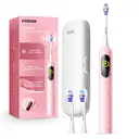 SAKYPRORAL AI Smart Electric Toothbrush for Kids Adults with LED Screen | 150-Day Rechargeable Toothbrush, Real-Time Map |3-Min Timer, Travel Case | Teens Sonic Toothbrush Gift for Family Chirstams (G5S Pink) image 7